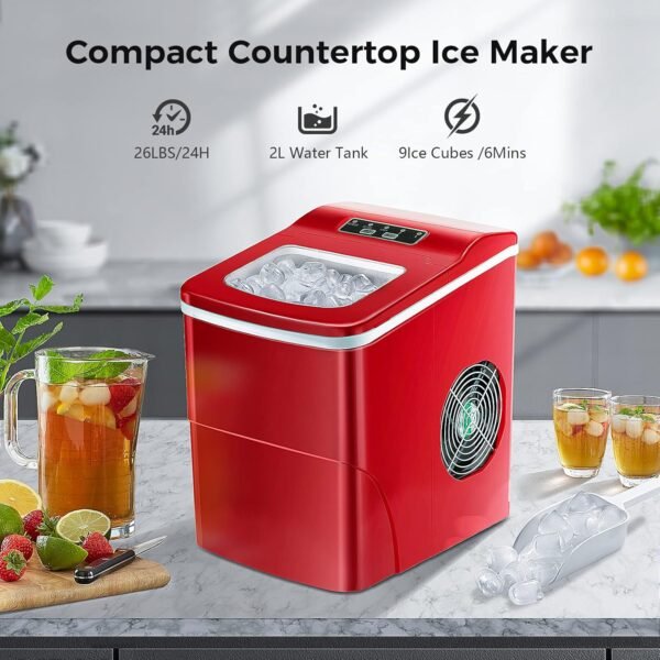 AGLUCKY Countertop Ice Maker Review Efficient Portable Ice Machine with Quick Bullet Ice