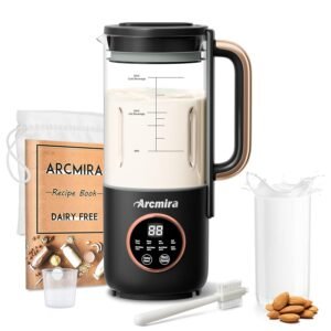 𝟴 𝗶𝗻 𝟭 Automatic Nut Milk Maker, 35 oz(1000ml) Homemade Oat, Soy, Plant-Based and Dairy Free Beverages, Almond Milk Maker with Delay Start/Keep Warm/Boil Water, Soy Milk Maker...
