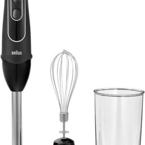 Braun MultiQuick 5 Immersion Hand Blender with Dual Speed + Turbo and Patented Technology, 350W - Includes Beaker and Whisk, Black, MQ505