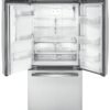 Compact French Door Refrigerator GE GYE18JYLFS Review Highlights Energy Efficiency and Smart Storage