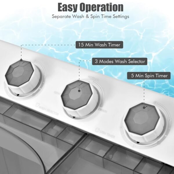 COSTWAY Portable Washing Machine Review Compact Twin Tub Washer for Dorms Apartments