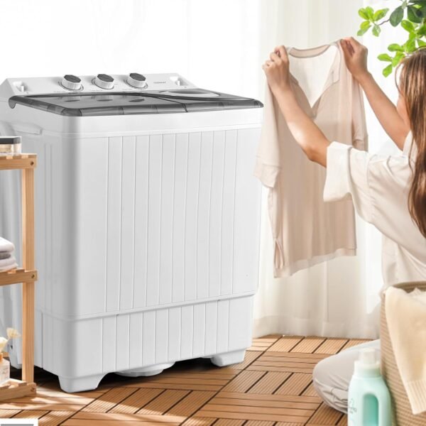 COSTWAY Portable Washing Machine Review Compact Twin Tub Washer for Dorms Apartments