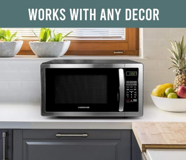 Farberware Countertop Microwave Oven Review Powerful 1000 Watt Stainless Steel Model