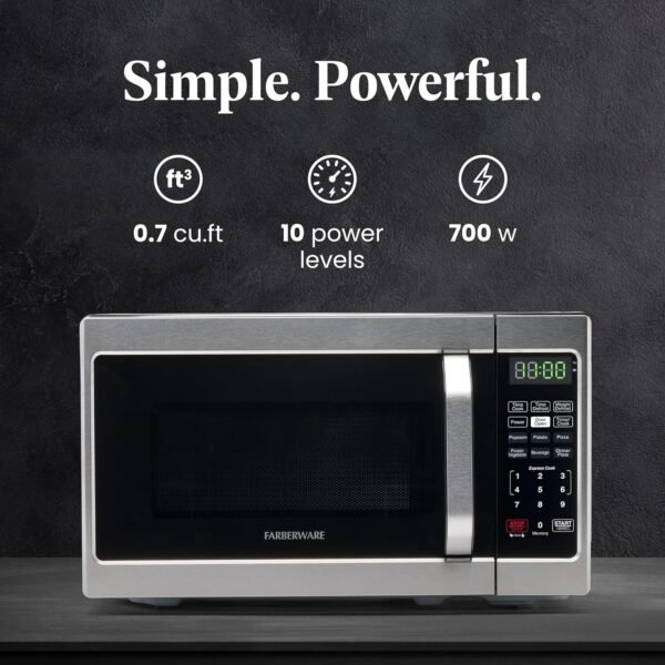 Farberware Countertop Microwave Review Powerful 700 Watt Compact Stainless Steel Model