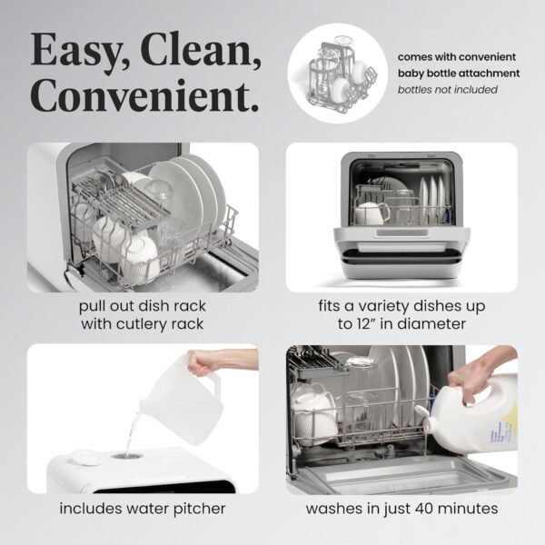 Farberware Portable Countertop Dishwasher Review Five Wash Cycles for Small Spaces