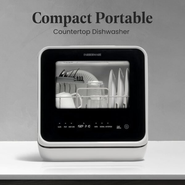 Farberware Portable Countertop Dishwasher Review Five Wash Cycles for Small Spaces