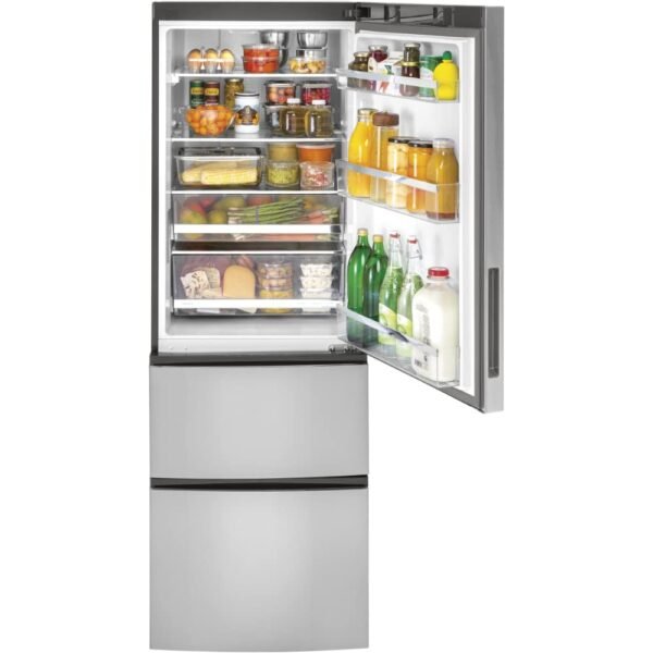 GE Bottom Freezer Refrigerator GLE12HSPSS Review Compact Stainless Steel Design Insights