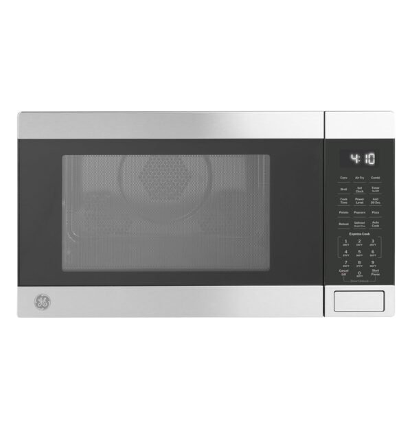 GE GCST10A1WSS 4-in-1 Microwave Oven, 1,050 Watts Air Fryer, Broiler & Convection Mode, Child-Lock Technology, Kitchen Essentials for The Countertop or Dorm Room, 1.0 Cu. Ft,...