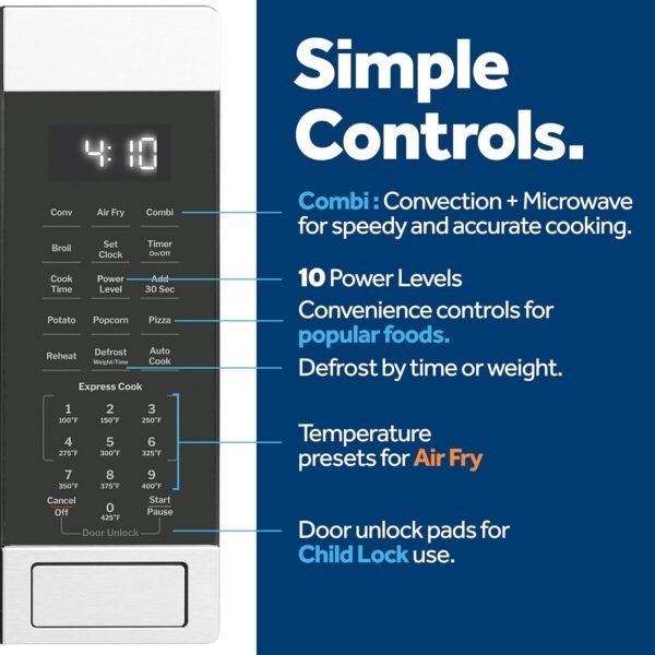 GE GCST10A1WSS Countertop Microwave Oven Review Exploring Air Fryer and Convection Features