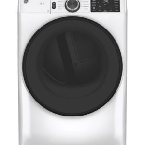GE GFD55ESSNWW 28" Front Load Electric Dryer with 7.8 cu. ft. Capacity Built-in WiFi HE Sensor Dry and Sanitize Cycle in White