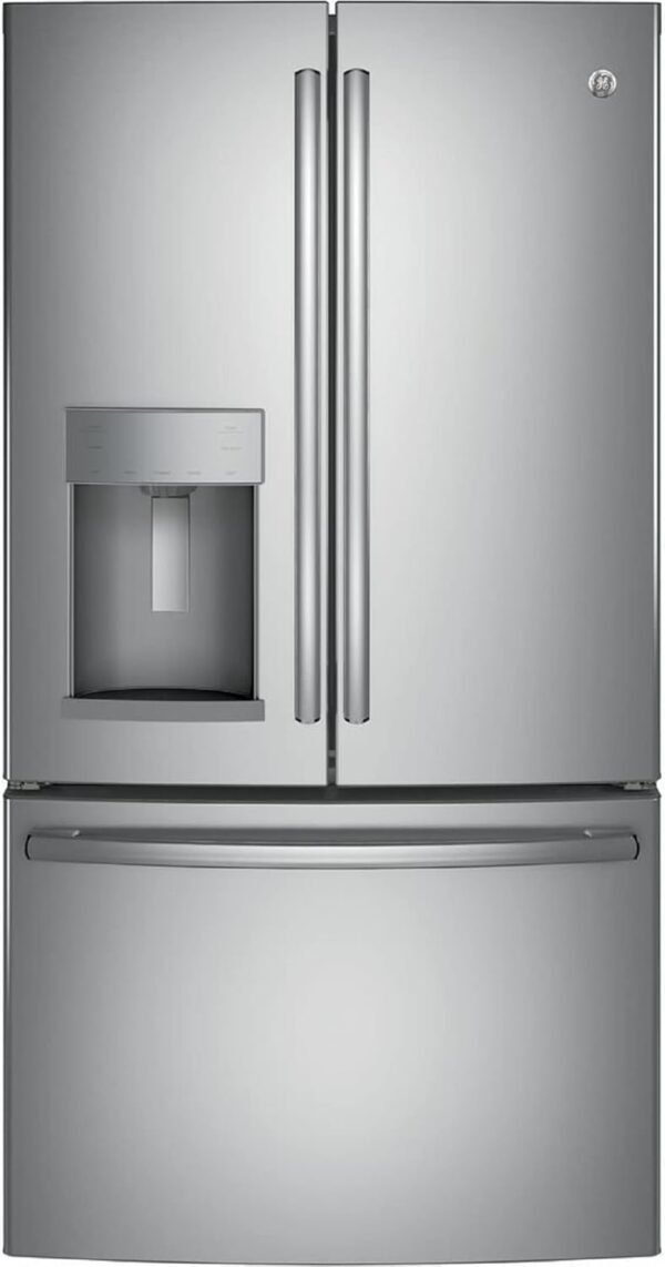 GE GFE28GYNFS 36 Energy Star French Door Refrigerator with 27.8 cu. ft. Total Capacity Advanced Water Filtration System Turbo Cool Freeze Settings + LED Lighting in Fingerprint...