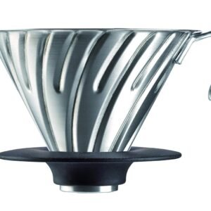 Hario V60 Metal Coffee Dripper, Size 02, Silver