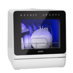 HAVA 2025 NEW Upgraded Countertop Dishwasher with Water Softener and Enhanced Energy Efficiency, Portable Dishwasher with 8 Wash Programs, Child Lock & Delayed Start Function,...