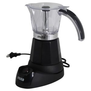 Imusa 6 or 3cup Electric Espresso Maker, Black