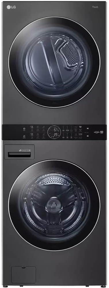 LG WKGX201HBA 27 Inch Smart Gas Single Unit WashTower with 4.5 cu. ft. Washer Capacity, 7.4 cu. ft. Dryer Capacity, TurboWash™360° Technology, LG ThinQ® Technology, AI Fabric...