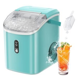 ZAFRO Portable Ice Maker Countertop with Handle/Indicator Lamps, 7 Mins Fast Ice Making, 35Lbs/24H, Nugget Ice Maker Machine with Ice Basket/Ice Scoop for... ZAFRO Portable Ice Maker Countertop with Handle/Indicator Lamps, 7 Mins Fast Ice Making, 35Lbs/24H, Nugget Ice Maker Machine with Ice Basket/Ice Scoop for...